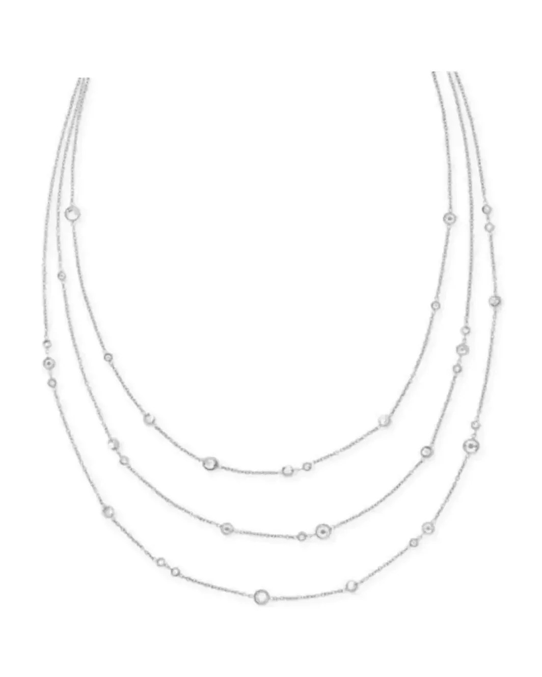 Collier Michael Kors acier inoxydable argent cristaux femme