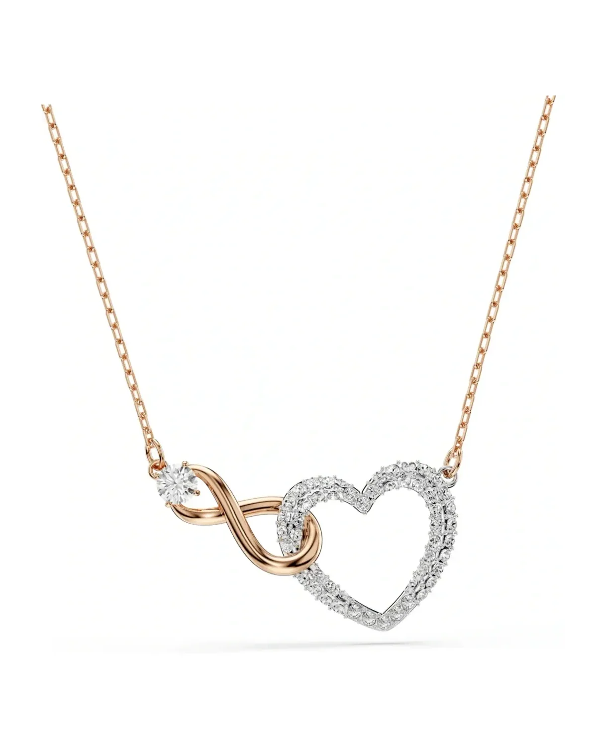 Collier Swarovski Infinity acier céramique cristaux blanc femme