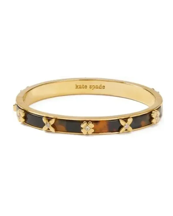 Bracelet jonc rigide Kate Spade Heritage Bloom métal noir