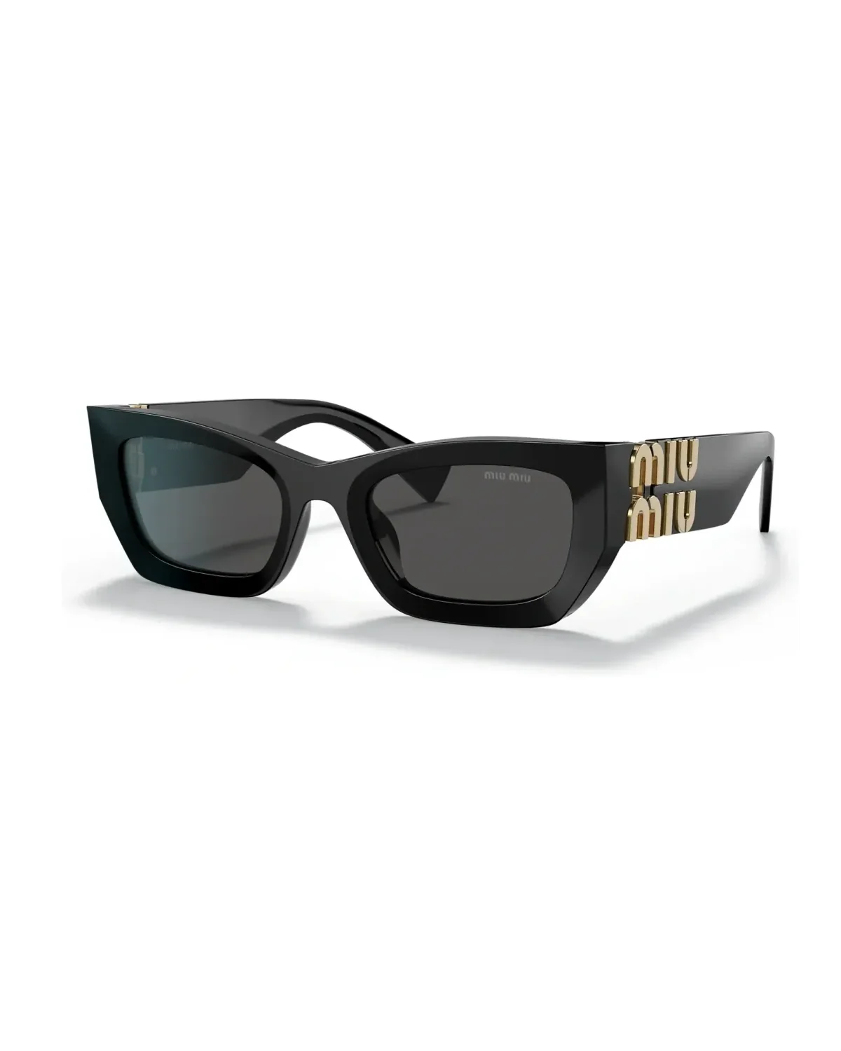 Lunettes de soleil Miu Miu MU09WS Glimpse rectangulaires acétate noir verres gris