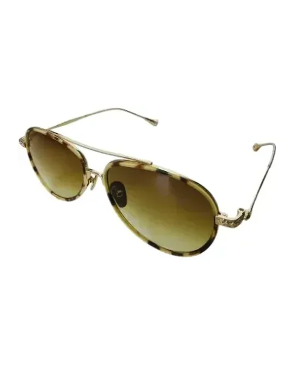 Lunettes de soleil Chrome Hearts CH8118 aviator métal écaille de tortue