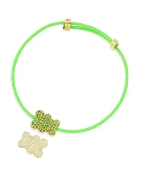 Bracelet APM Monaco Yummy Bear Baby nylon vert fluo unisexe