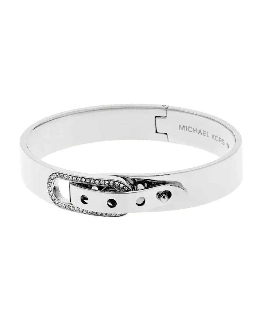 Bracelet Michael Kors acier inoxydable argenté strass femme