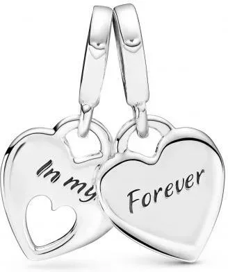 Charm Pandora Double Pendant Argent Cœur Mère & Fille — vue 2