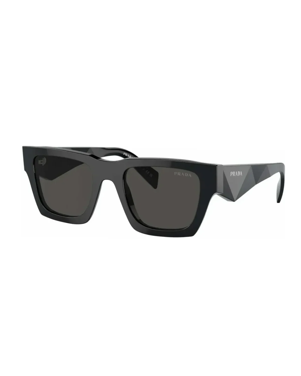 Lunettes de soleil Prada PR A06S rectangle acétate noir