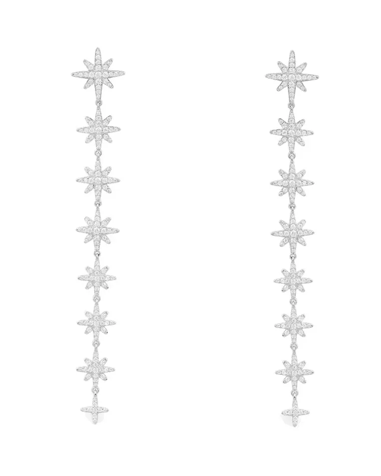 Boucles d'oreilles APM Monaco météorites argent 925 oxyde de zirconium femme