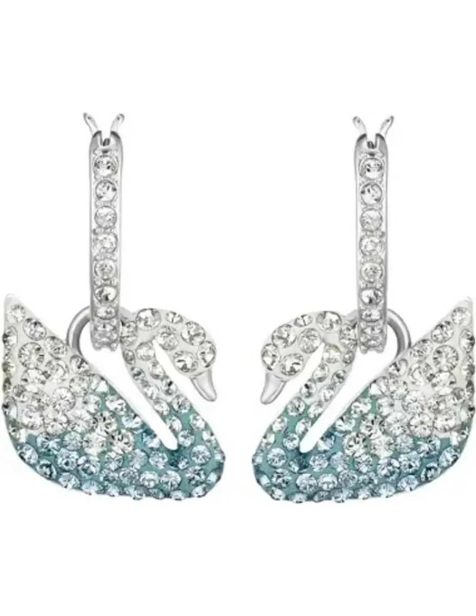 Boucles d'oreilles Swarovski Iconic Swan Lake bleu