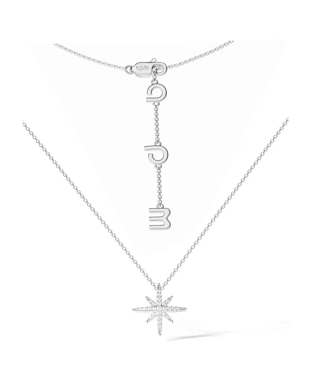 Collier ajustable APM Monaco Météorite Mini argent 925 zirconium femme