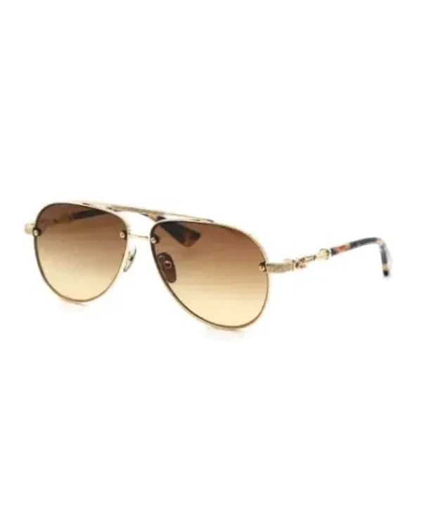 Lunettes de soleil Chrome Hearts Billie2 pilote métal doré