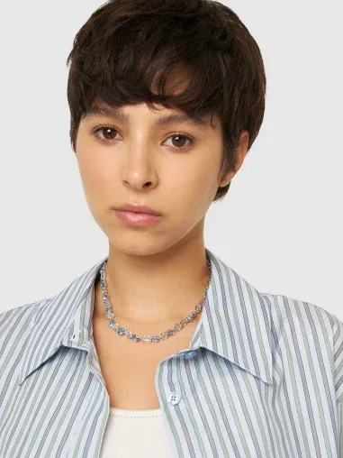 Collier Gema Bleu et Blanc Swarovski — vue 4