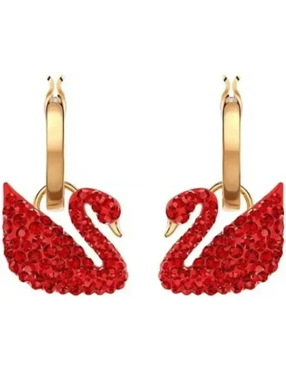 Boucles d'oreilles Swarovski Iconic Swan Lake rouge