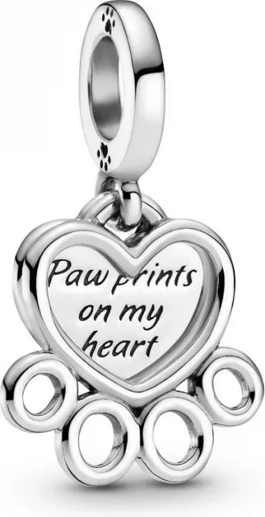 Charm Cœurs et Empreinte de Pattes Pandora