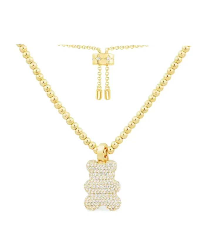 Collier APM Monaco Yummy Bear Sunny or zirconiums unisexe
