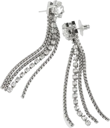 Boucles d'oreilles Miu Miu pendantes à franges cristallisées — vue 2