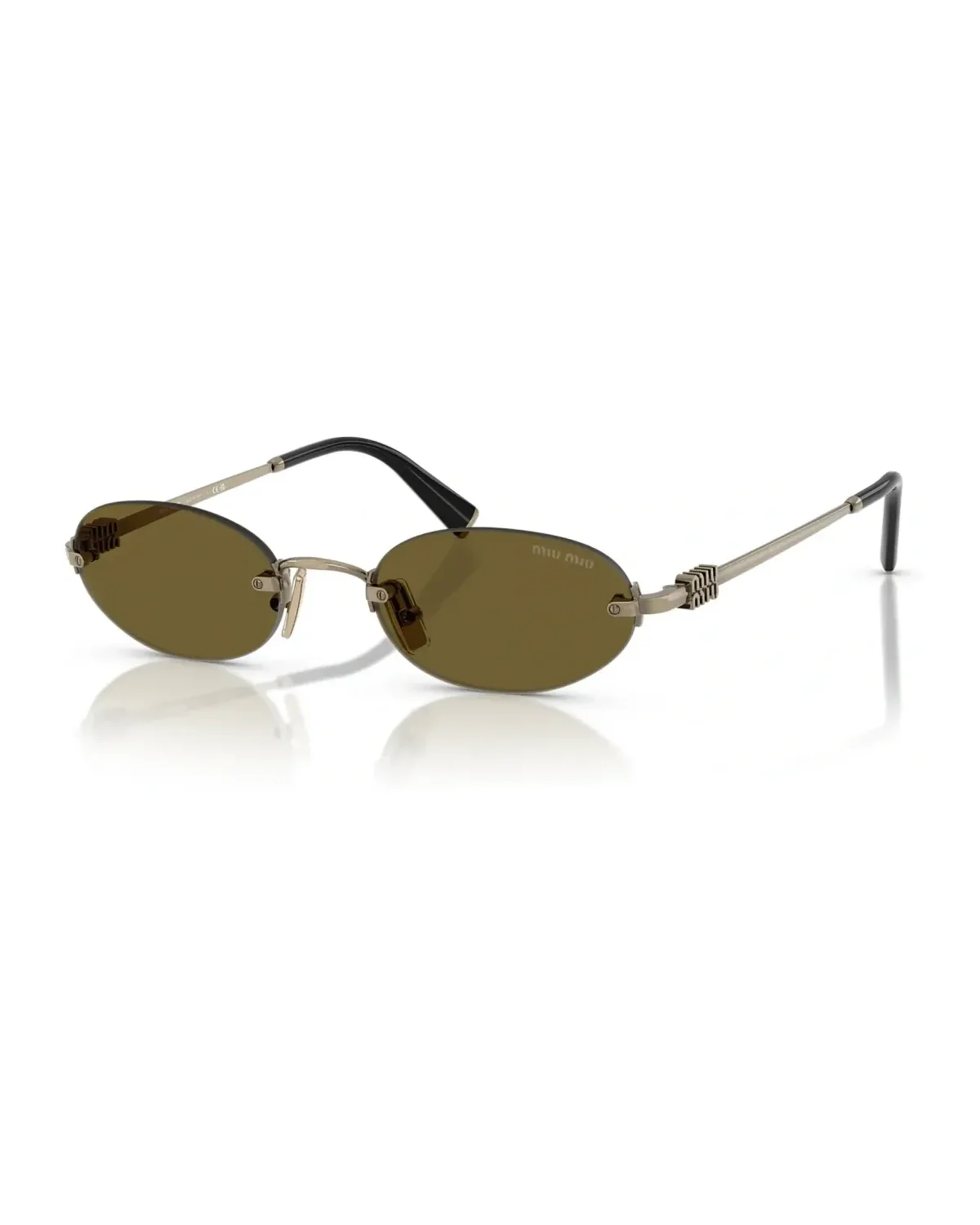 Lunettes de soleil Miu Miu MU A54S ovale métal argenté