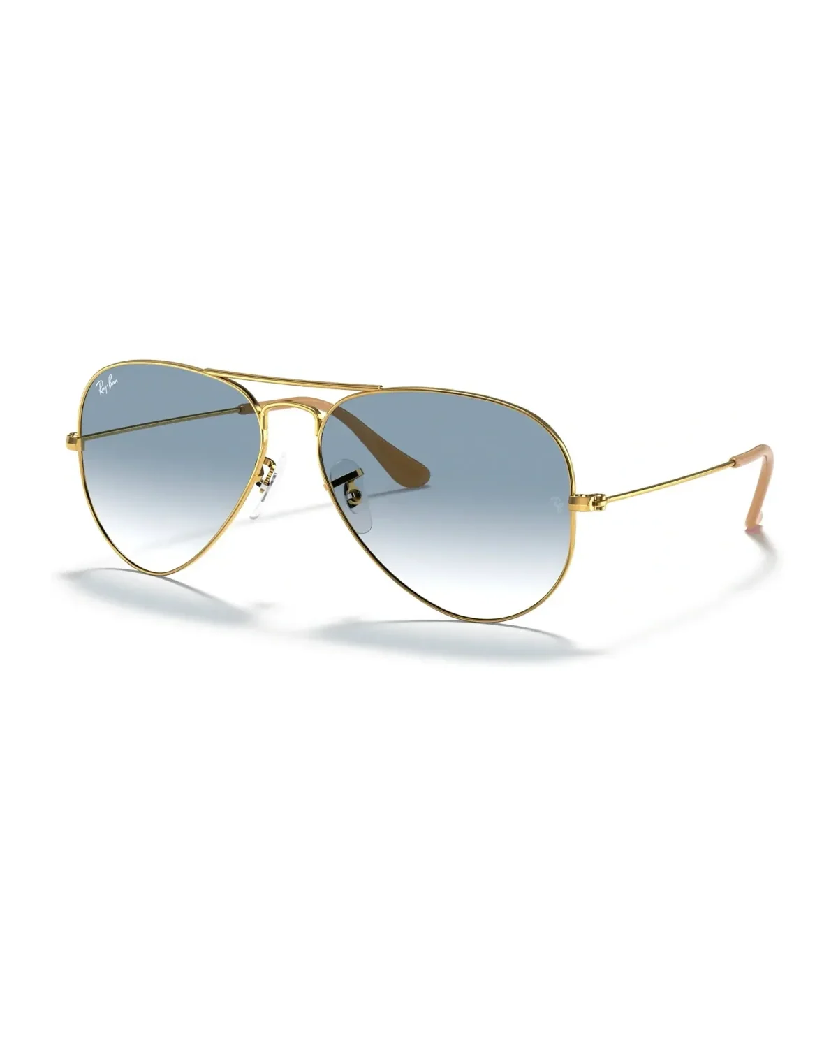 Lunettes de soleil Ray-Ban Aviator RB3025 monture or verres bleu dégradé