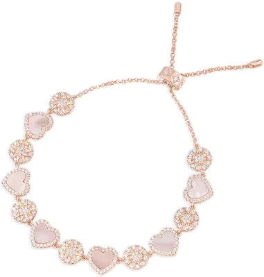 Bracelet Ajustable APM Monaco - Nacre Rose et Cœurs