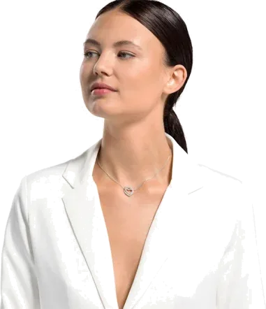 Collier Swarovski Hyperbola Double Heart Plaqué Rhodium — vue 5