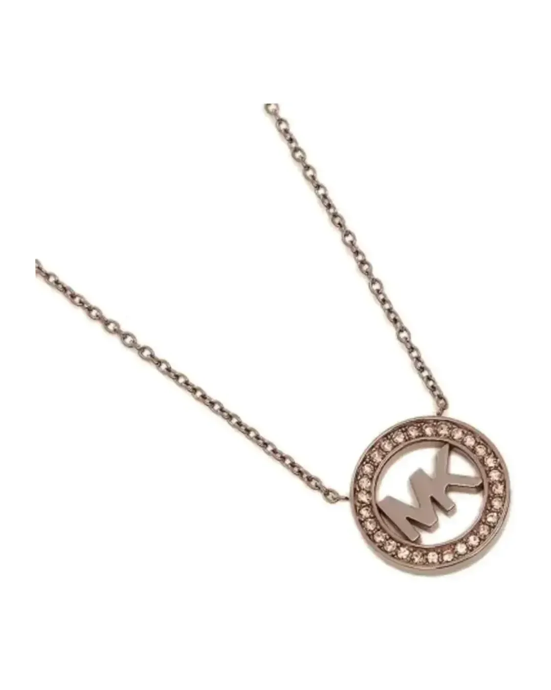 Collier Michael Kors acier inoxydable or rose femme cristaux