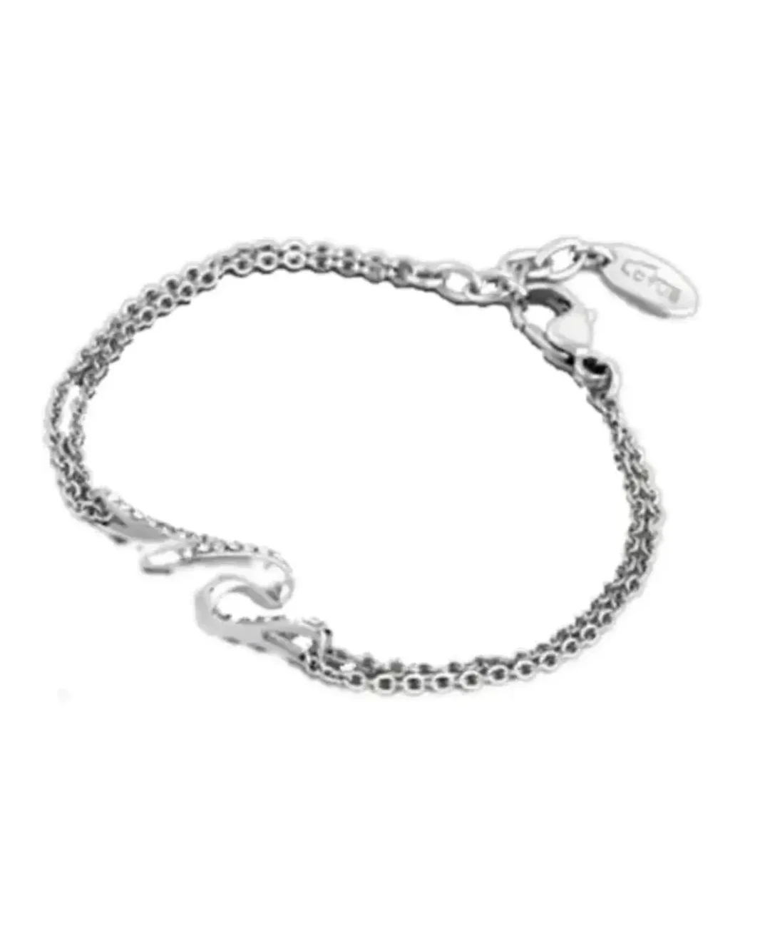 Bracelet Lotus chaîne acier inoxydable argenté femme