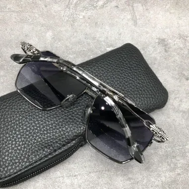 Lunettes de soleil Chrome Hearts Ripping - Aviateur métal — vue 6