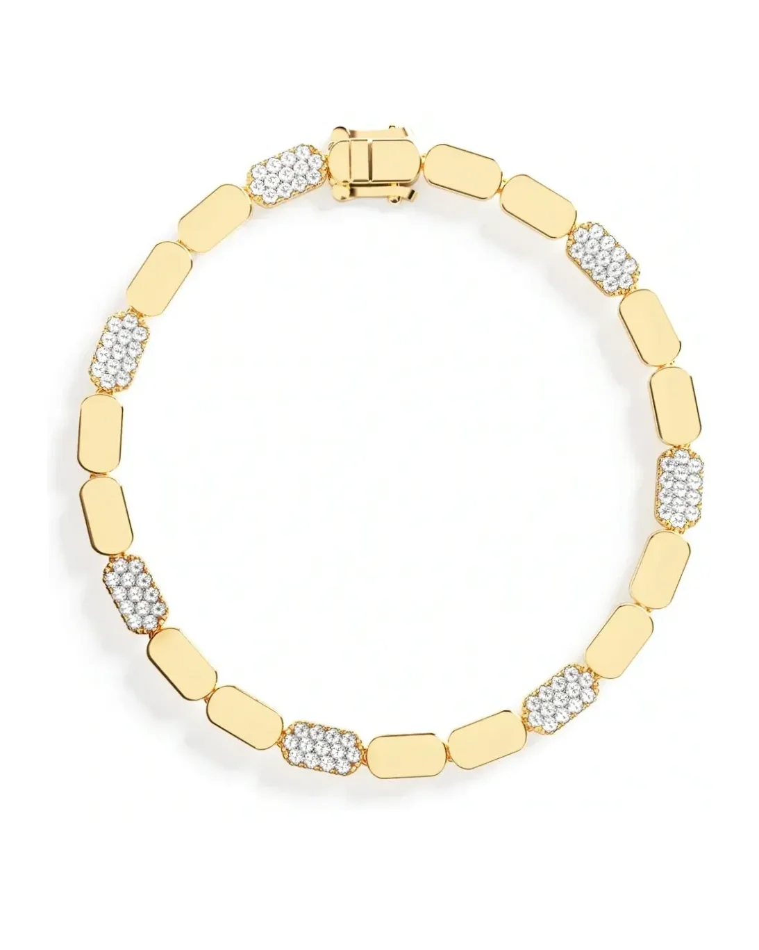 Bracelet APM Monaco Yacht Club plaqué or jaune pavé zirconium femme