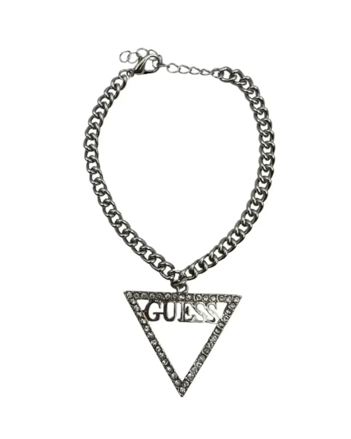 Bracelet Guess triangle métal argenté cristaux femme