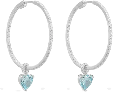 Boucles d'oreilles créoles APM MONACO cœur argent