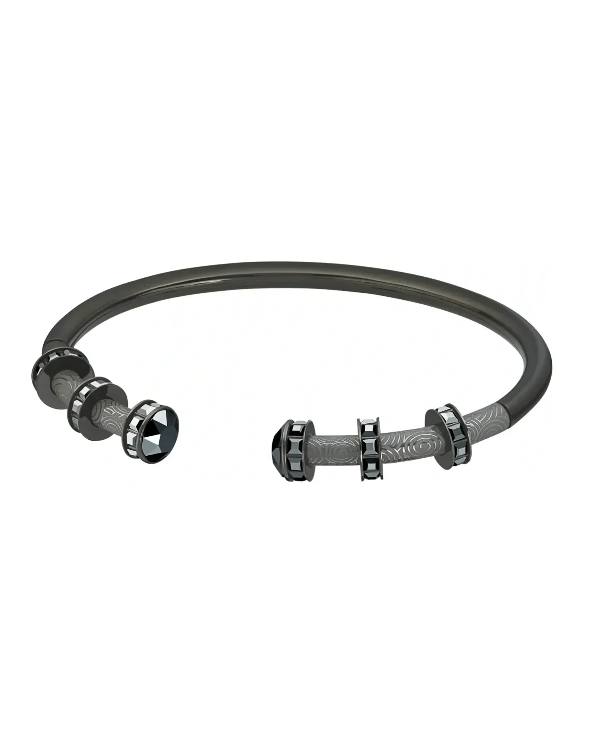 Bracelet Swarovski My Hero plaqué rhodium noir cristaux homme