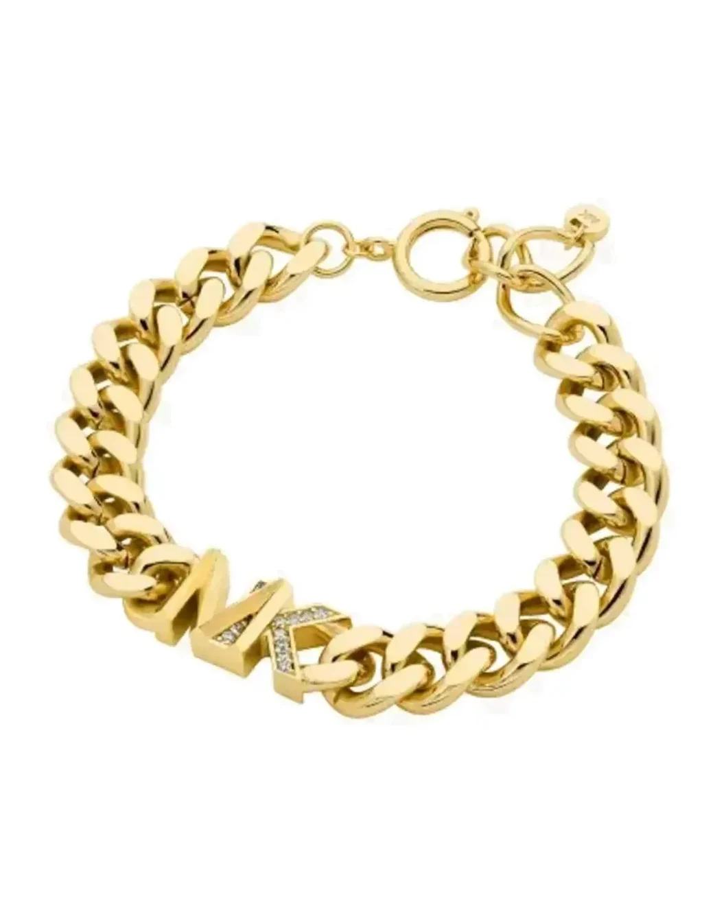 Bracelet Michael Kors laiton plaqué or incrusté zircons femme