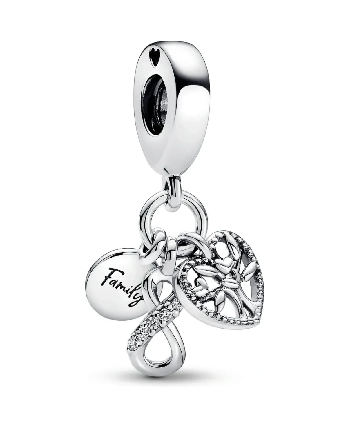 Charm Pandora triple infini famille argent 925 zirconium femme