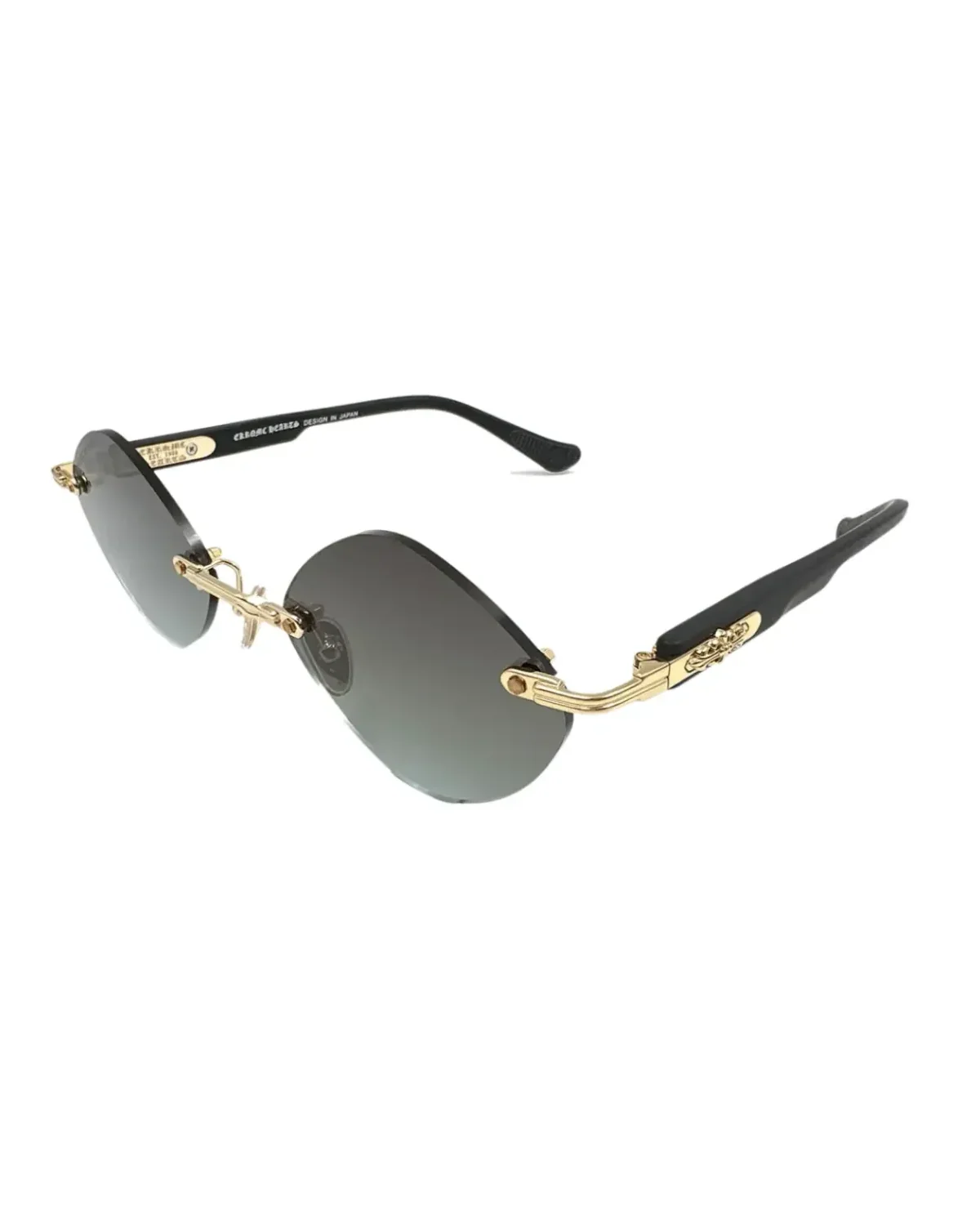 Lunettes de soleil Chrome Hearts CH8132 géométriques acétate or noir