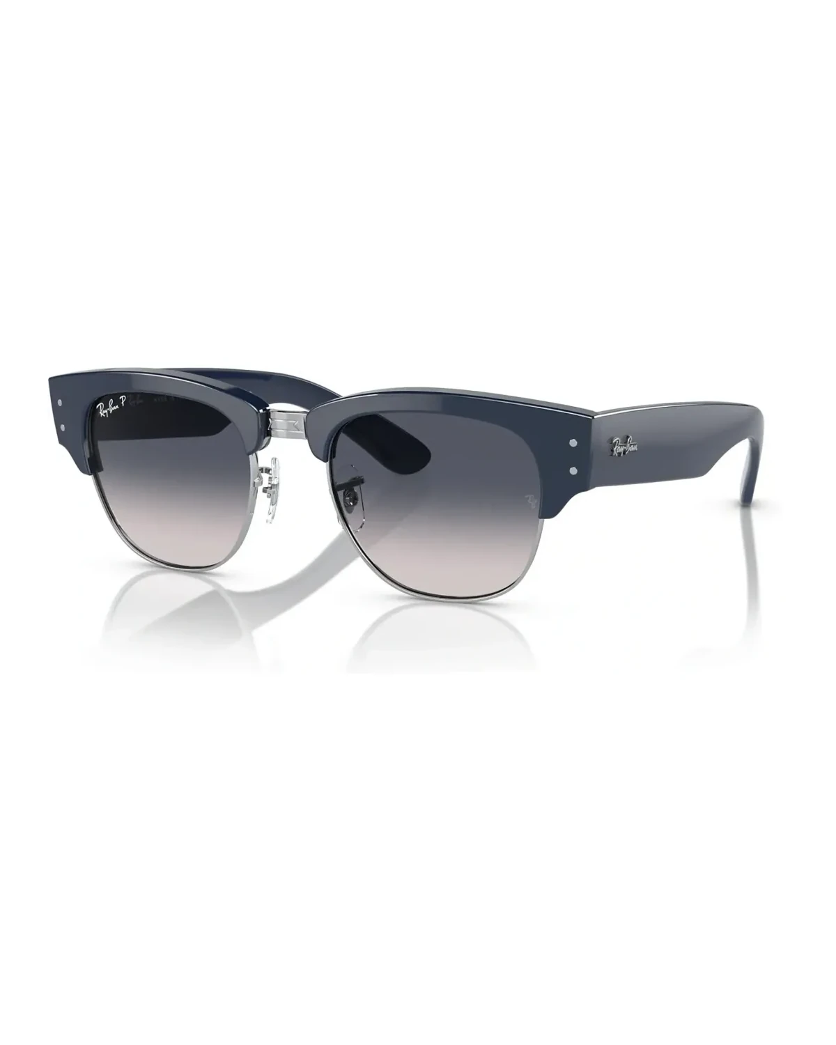 Lunettes de soleil Ray-Ban RB0316S Mega Clubmaster carrée bleu
