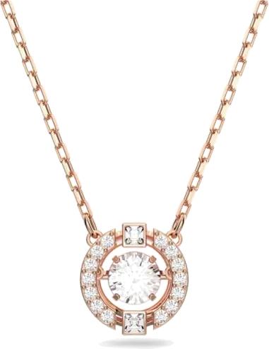 Collier Swarovski Sparkling Dance Round - Or Rose et Cristaux Blancs