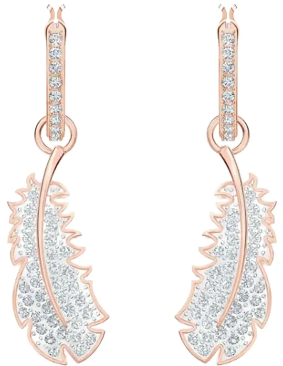 Boucles d'oreilles Naughty or rose et cristaux blancs