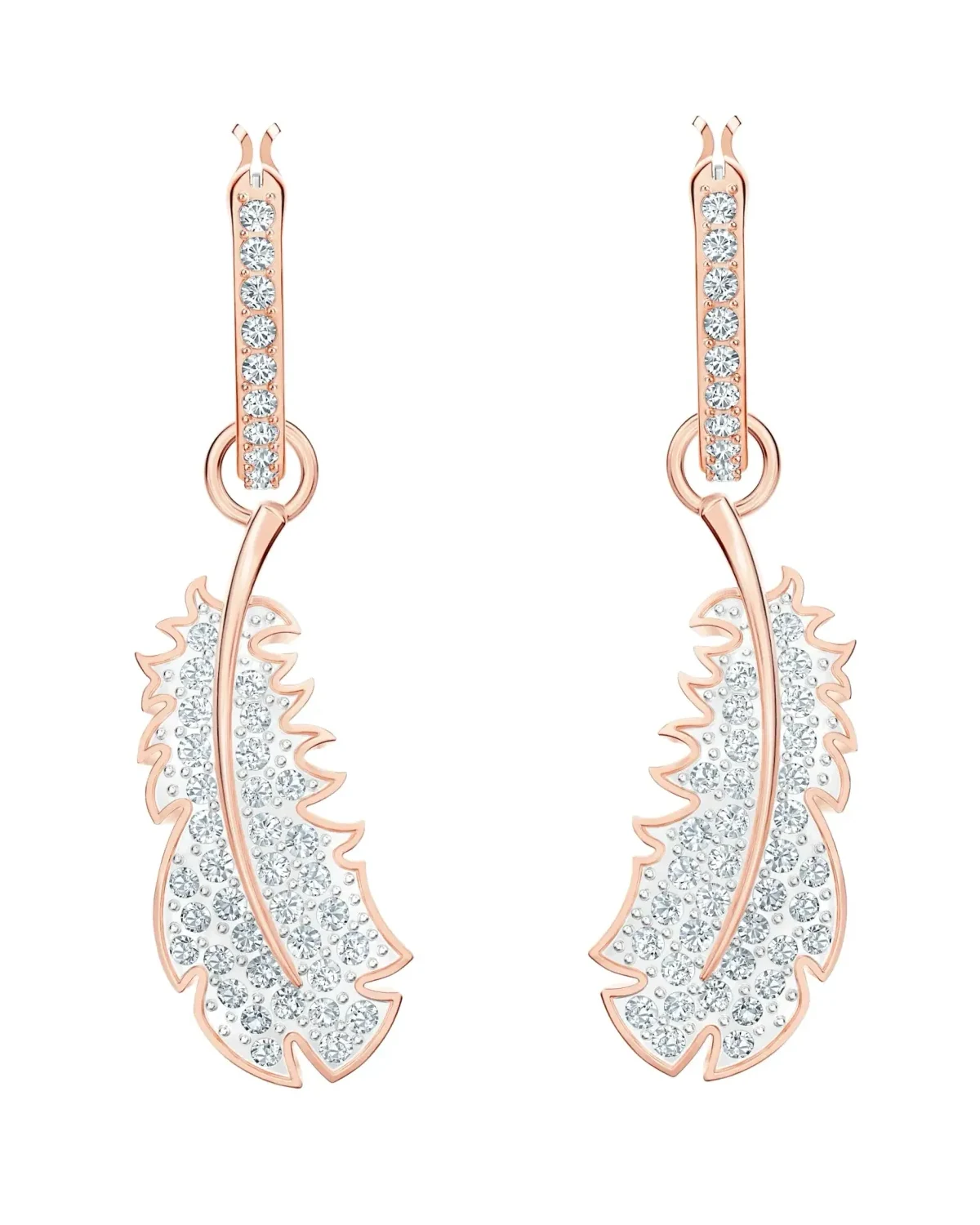 Boucles d'oreilles Swarovski Naughty plaqué or rose cristaux blancs femme
