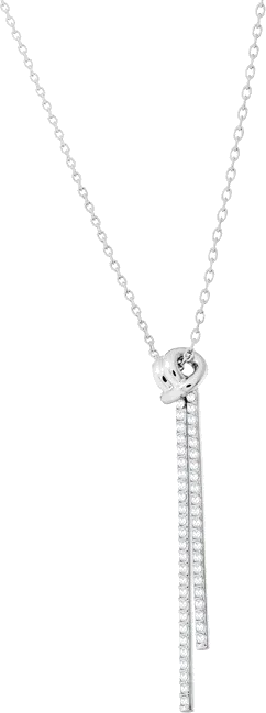 Pendentif Y Swarovski Lifelong - Rhodié & Cristaux Blancs — vue 2