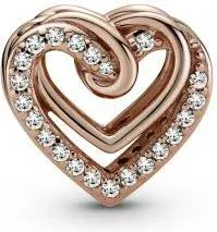 Charm Cœurs Entrelacés Scintillant - Pandora Or Rose — vue 2