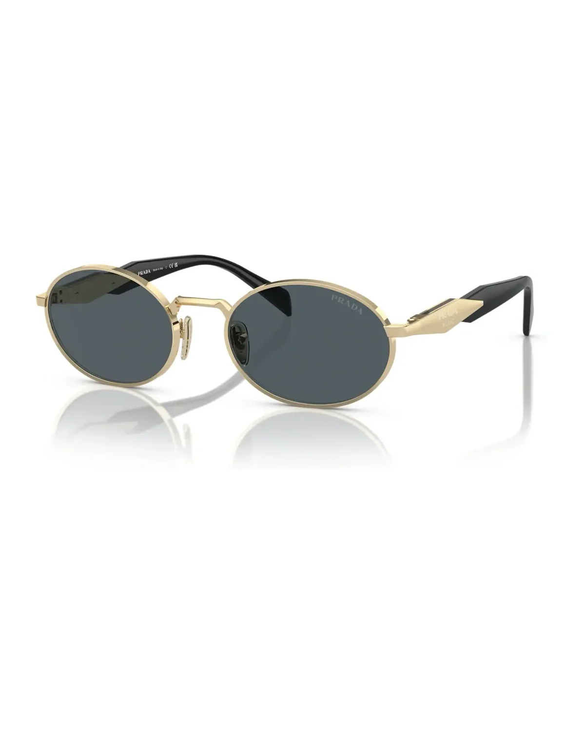 Lunettes de soleil Prada PR 65ZS ovales pour femme Doré Plastique Ovale