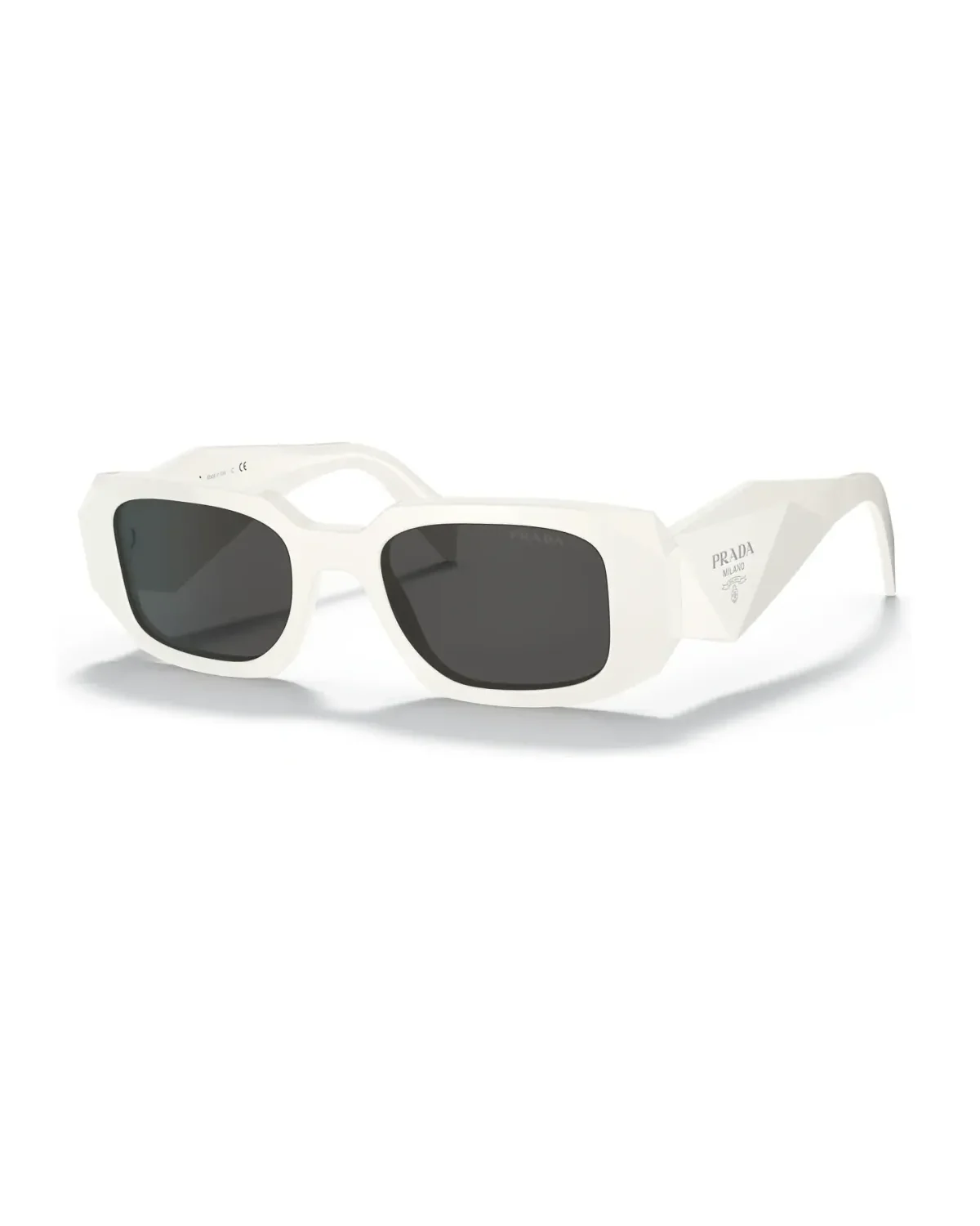 Lunettes de soleil Prada PR17WS rectangle acétate blanc femme
