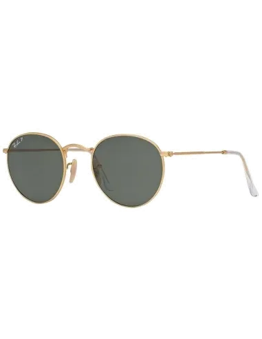Lunettes de soleil Ray-Ban Round Metal RB3447 monture or verres polarisés vert