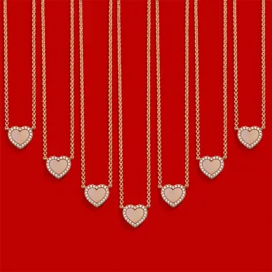 Collier APM Monaco Cœur Nacre Rose — vue 2