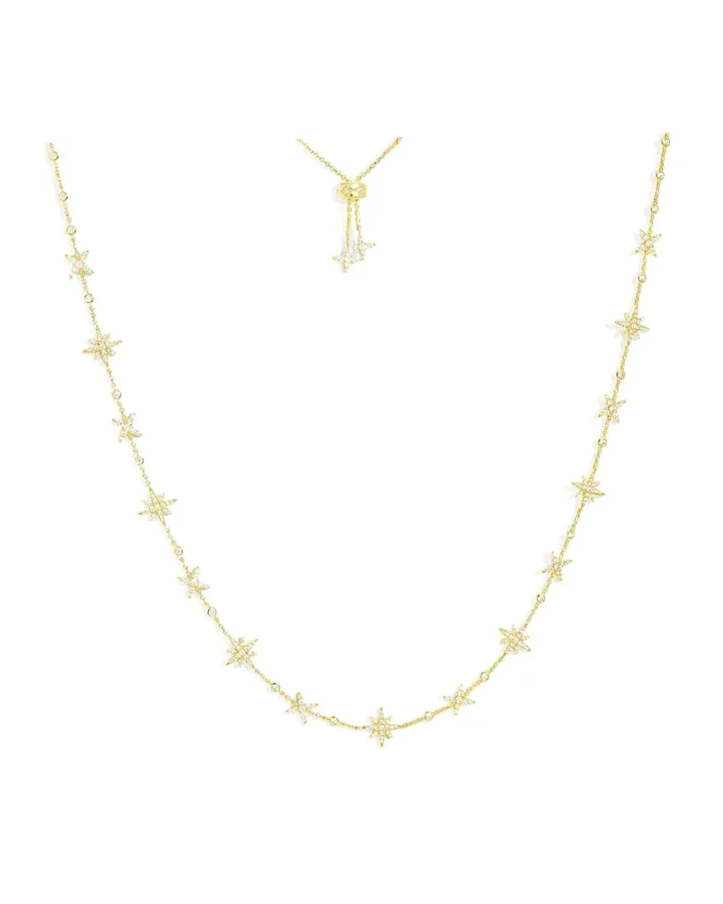 Collier APM Monaco ajustable météorites serti plaqué or jaune femme