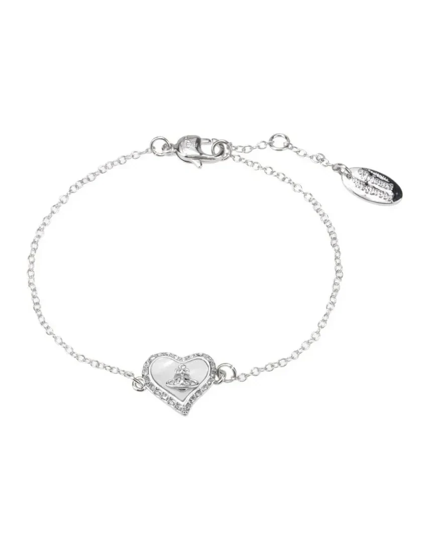 Bracelet Vivienne Westwood Petra Bas Relief laiton argenté femme