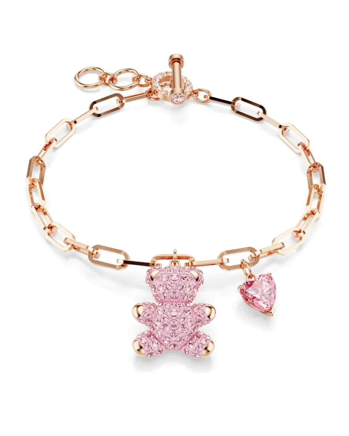 Bracelet Swarovski Teddy métal plaqué or rose zirconium femme