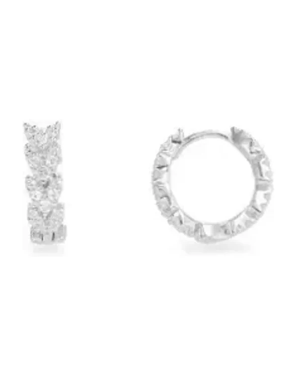 Boucles d'oreilles APM Monaco Épi anneaux argent 925 zirconium femme