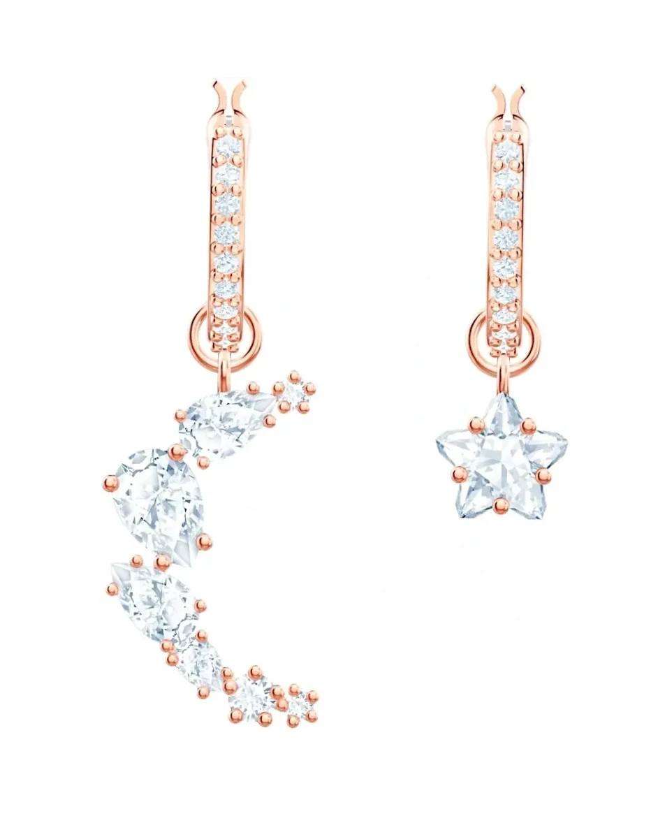 Boucles d'oreilles Swarovski Penélope Cruz Moonsun plaqué or rose cristaux blancs femme