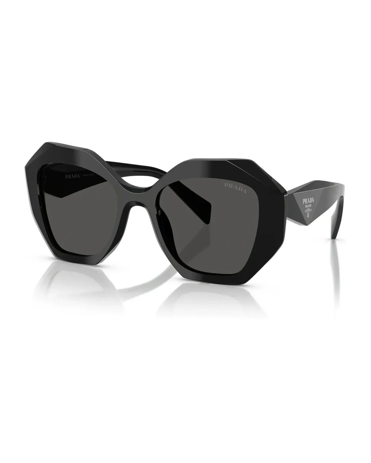 Lunettes de soleil Prada PR 16WS géométrique monture acétate noir