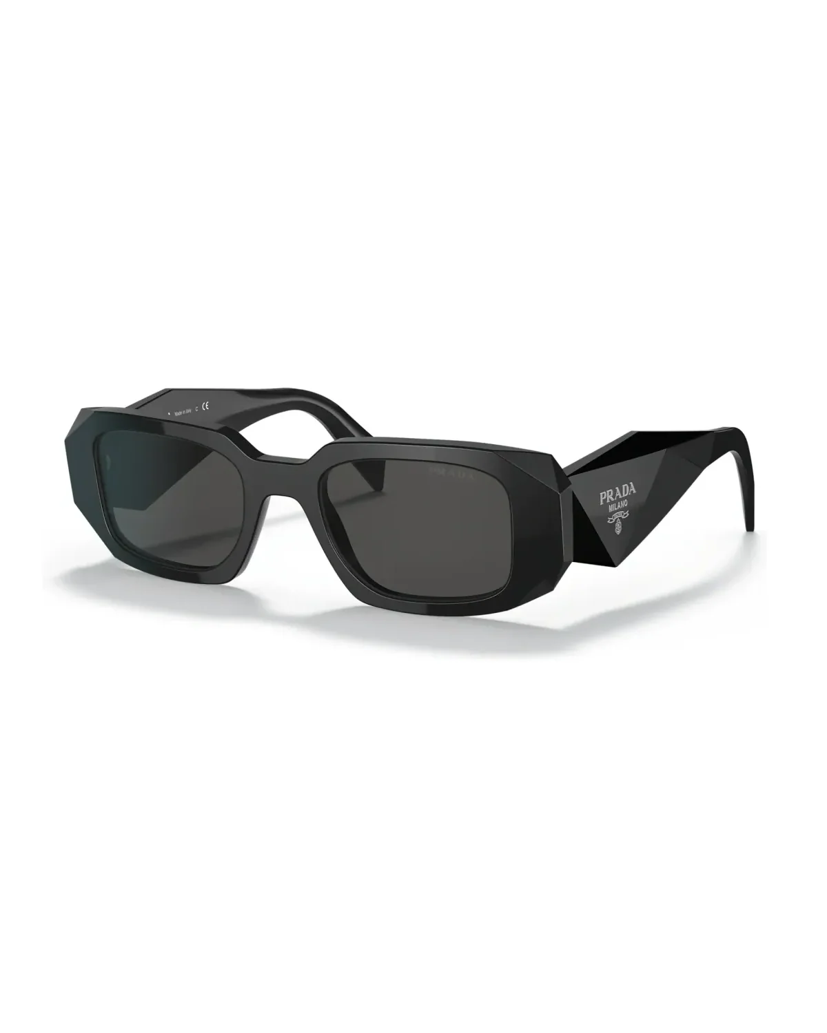 Lunettes de soleil Prada PR17WS rectangle acétate noir femme