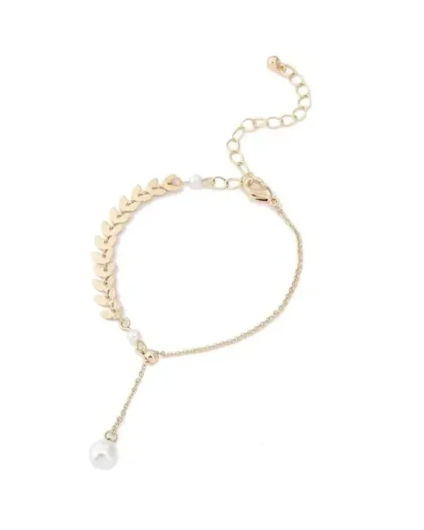 Bracelet Victoria Bradley épis de blé perles acier plaqué or femme